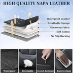 Coverado Seat Covers, Car Seat Covers Front Seats, Car Seat Cover, Car Seat Protector Waterproof, Car Seat Cushion Leather, Seat Covers Carseat Cover Universal Fit for Most Cars Black-Gray - Image 8