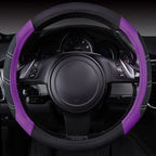 CAR PASS Line Rider Microfiber Leather Sporty 14.5-15 inch Steering Wheel Cover Universal Fits for 95% Truck,SUV,Cars, Anti-Slip Safety Comfortable Design (Black Purple) - Image 3