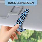 2 Pack Sunglass Holder for Car Visor, Universal Magnetic Car Sunglass Holder for Different Size Eyeglasses, Car Visor Accessories (Leopard-Blue) - Image 4