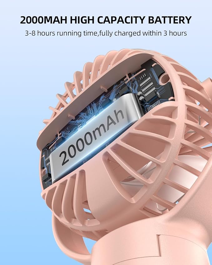 KIDEE Portable Stroller Fan, Personal Baby Fan Battery Operated, LED Display, Small Clip on Fans USB Rechargeable, Mini Desk Fans for Outdoor Travel Car Seat - Image 7