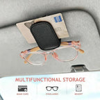 Sunglass Clip for Car Visor, Car Sunglass Holder Clip, Sunglasses Visor Clips for Cars, Magnetic Leather Glasses Eyeglass Hanger Clip for Car, Car Visor Accessories (Black) - Image 5