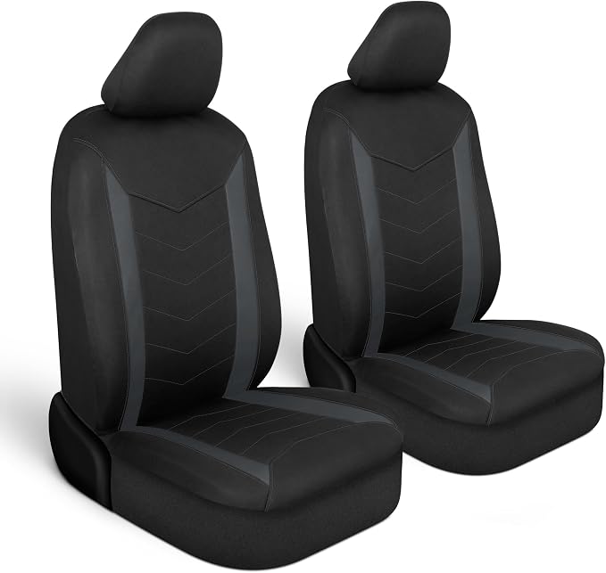 Motor Trend SpillGuard 2 Charcoal Gray Seat Covers for Cars & Seat Covers for Trucks - Neoprene Waterproof Car Seat Covers Front Seats Only - SUV Seat Covers Protector - Forros para Asientos de Carro by MotorTrend