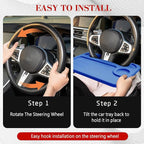 2 in 1 Car Steering Wheel Desk, Car Tray, Car Steering Wheel Desk Tray & Auto Seat Gap Filler Organizer, Multipurpose Travel Auto Steering Wheel Under Table Console for Most Vehicles (Blue) - Image 5
