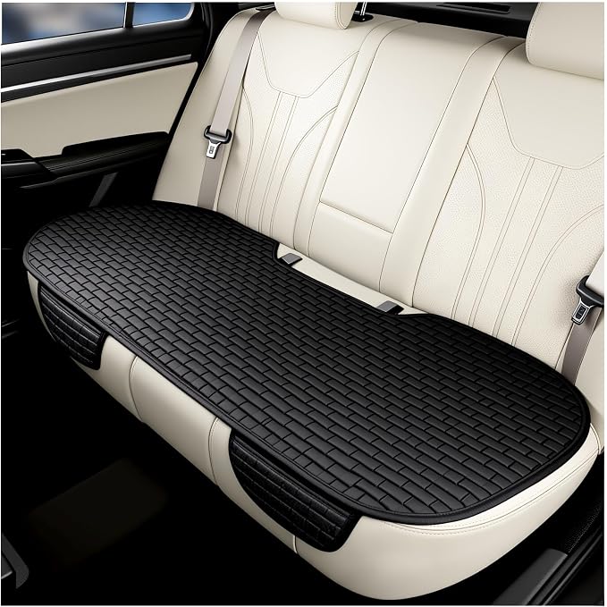 Car Bench Seat Cover with 2 Storage Slots,Breathable Backseat Car Covers to Protect Rear Seats from Dust/Scratches,Non-Slip Back Seat Cars Cover Fit for Most Cars/SUVs by Unknown