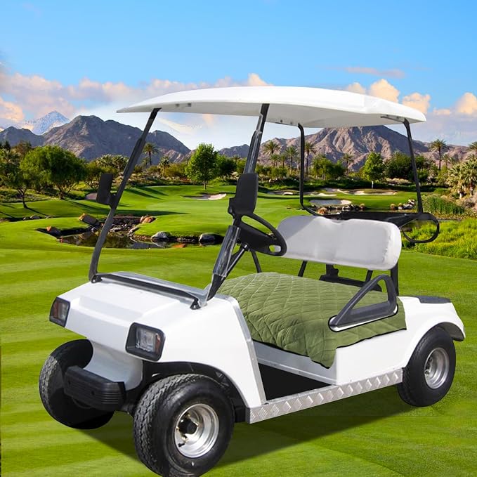 YOKYHOM Golf Cart Seat Covers, Thickened Short Plush Seat Towel Blanket with Non-Slip Backing, Soft & Heavy Duty, Fits Most 2 & 4 Passenger EZGO Yamaha Club Car, 51"x30.5", Grass Green - Image 7