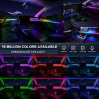 Dreamcolor Acrylic Interior Car LED Strip Light with Wireless APP, RGB 14 in 1 with 175 inches 600 LEDs Fiber Optic Car Ambient Lighting Kits, Dual Zone Sound Active Function LED Strip for Car - Image 3