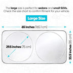 FORTEM Windshield Sun Shade - Sunshade for Car Windshield - 240T Polyester | Foldable Window Shade | Heat & UV Shield | Storage Bag - Image 3
