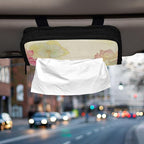 Car Tissue Holder Car Napkin Holder Tissue Box Dispenser Storage Case Sun Visor Mask Holder Accessories with Adjustable Straps Reusable Refillable Dragonfly Lotuses Yellow - Image 6