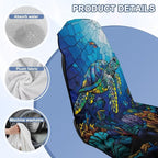 Sea Turtle Print Car Seat Towels for Front Seats Coral Print Towel Bucket Seat Covers with Storage Bag 60 x 33 Inch Absorbent Athletic Towels for Car Seats, Blue - Image 6