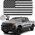 Autoamerics Truck Windshield Sun Shade with Storage Pouch & Anti-Slip Dashboard Pad - Foldable B&W American Flag Design Sunshade - Blocks Max UV Rays, Keeps Vehicle Cool | X-Large (66 x 36 inches) by AutoamericsUS