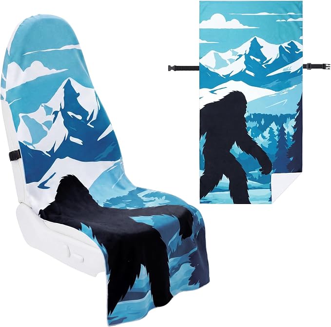 Car Seat Towel Cover, Universal 63x32in Seat Cover with Buckle Strap, Non-Slip Washable Seats Towel Covers, Portable Car Seats Protector for Gym Yoga Swimming Beach Workout Sports by Datanly