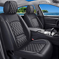 Seat Covers Fit for GMC Sierra 1500/2500/3500 HD 2007-2025,Premium Leather, Waterproof, All-Weather, Airbag Compatible, Breathable, Seat Protectors, Full Set,Whiteline by Unknown