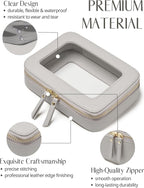 Clear Makeup Case Toiletry Bag Travel Medium Clear Cosmetic Bag with Zipper, Make Up Bag Organizer Traveling TSA Approved Transparent Bag Car for Essentials, Mini & Medium, Beige Grey - Image 4