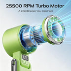 SHEWIND Portable Handheld Fan with Ice Cooling - 5 Gear High Speed Turbo Personal Fan Rechargeable, Up to 11 Hrs, Mini Hand Fans for Travel Essentials, Beach Vacation, Gifts for Women, Men (Green) - Image 2