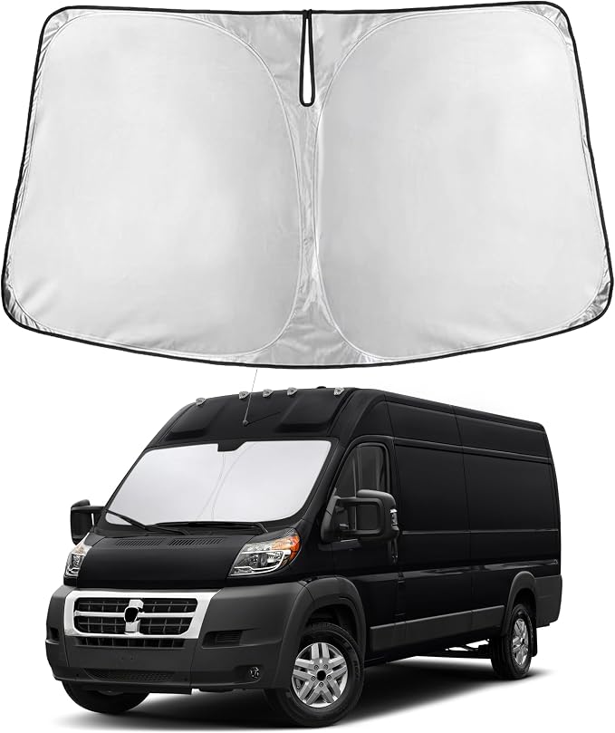EcoNour Windshield Sunshade Compatible for Dodge RAM Promaster 2014-2026 | Sun Visor for Front Windshield & Window Sun Shade Cover, UV Heat Blocker & Protector, Car Accessories by EcoNour