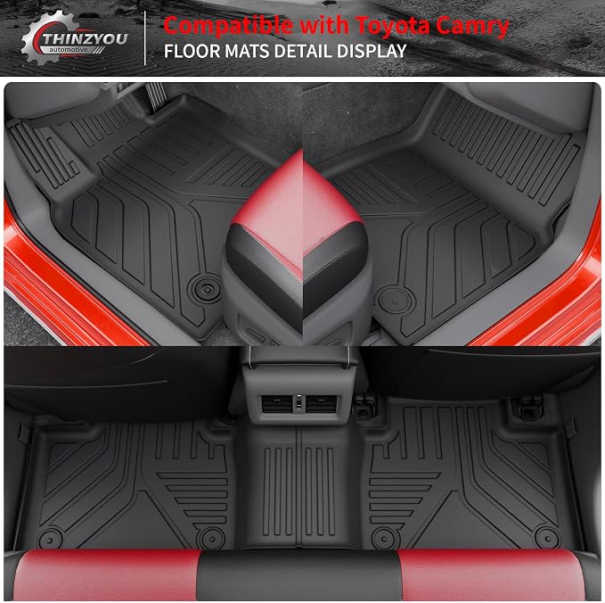 Floor Mats for 2025 2026 Toyota Camry (Include Hybrid) | Cargo Mat Trunk Mat Cargo Liner Back Seat Cover Protector All Weather TPE Camry Accessories - Image 2