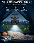 Portable Rechargeable Fan, 20000mAh Battery Powered Camping Fan with LED Light & Hook, 270° Adjustable, 4-Speed, 4H Timer Camping Essentials for Outdoor Tent Travel BBQ Car, Gifts for Men Dad - Image 4