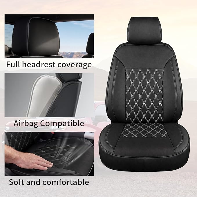Custom Seat Covers for Silverado, Waterproof Nappa Leather Full Set Seatcovers for Chevy Silverado/GMC Sierra 2007-2013 & 2019-2026 1500, 2020-2026 2500HD 3500HD Crew/Double/Extended Cab,Gray - Image 3