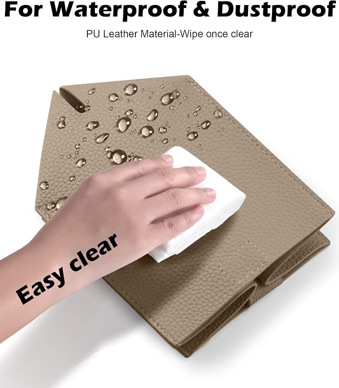 Tissue Box Cover for PU Leather, Modern Simple Solid Color Holder Square Tissue Bag, Ideal for Bathrooms,Office,Car,Outdoor Tent,Dining Table,5"X5"X5", Single Cocoa Brown - Image 6