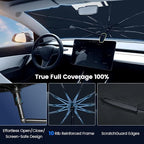 Windshield Sun Shade Umbrella Fit for Toyota Highlander 2020-2026 | Not for Grand Highlander Model, Foldable UV Protection, Emergency Rain Shield & Dashboard Protector - Durable Auto Accessory - Image 3