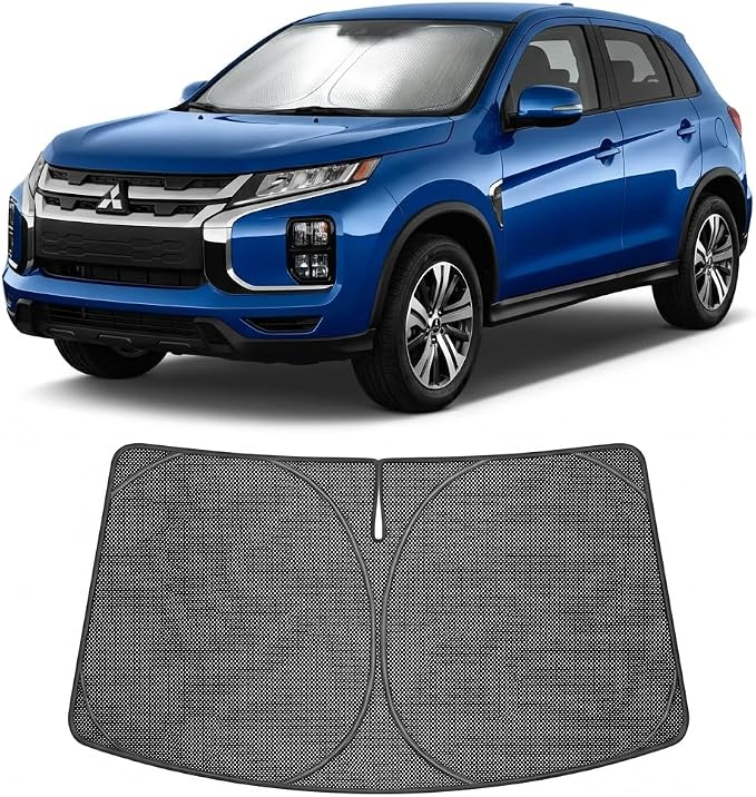 Proadsy Custom Fit 2011-2026 Mitsubishi Outlander Sport Windshield Sunshade | Ice Crystal Micro-Refraction Blocks 99% UV, Drops Cabin Temp 54°F. Foldable Full Coverage for Summer Parking/Camping Privacy by Proadsy