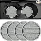 ZSDY Car Cup Coaster, 4PCS Universal Auto Non-Slip Cup Holder Embedded in Ornaments Coaster, Car Interior Accessories Sets, Grey by ZSDY