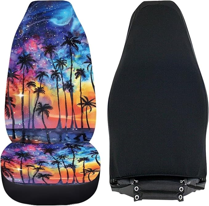 Sunset Palm Tree Car Seat Covers Front Seats Set of 2, Universal Protective Car Seat Cover Breathable&Washable Automotive Vehicle Cushion Cover, Fit for Cars, Trucks, and SUV - Image 5