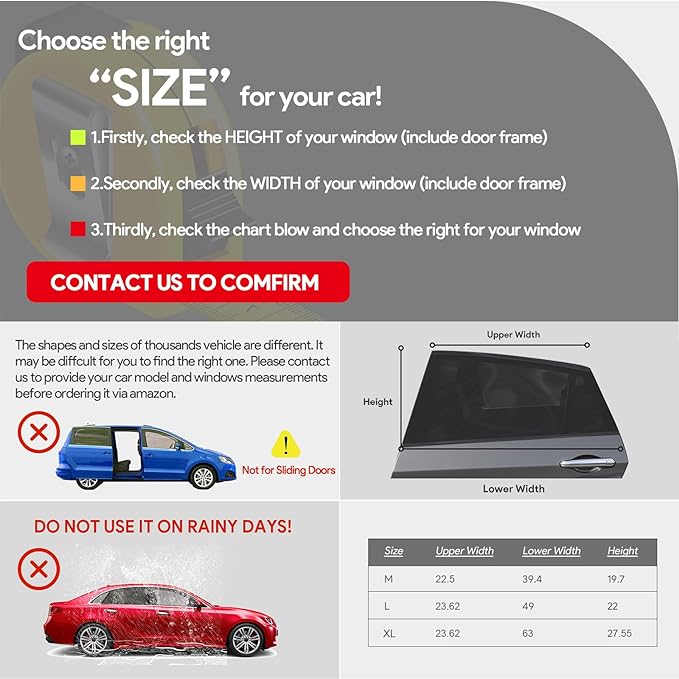 Car Window Shades，for Baby/Camping UV-Protection 2PCS XL 63''x28'' | Car Sun Shades for Side Windows with Breathable Mesh，for Back Covers Car, Truck, Suv, Car Camping Essentials,Black - Image 6