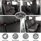 Silverado Seat Covers for 2019-2026 Chevy Silverado & GMC Sierra 1500/2500/3500 CrewCab w/Rear Seat Storage Pickup Seat Cushion,Waterproof Faux Leather Truck Seat Protector(Full Set,Black/Red) - Image 4
