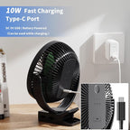 Clip on Fan, Rechargeable Portable Fan, 8 Inch Small Desk Fan - 10000mAh Battery Powered Fan with 4 Speed, 360° Rotation Personal Fan Suitable for Golf Cart, Bedroom, Travel and Camping (Green) - Image 6