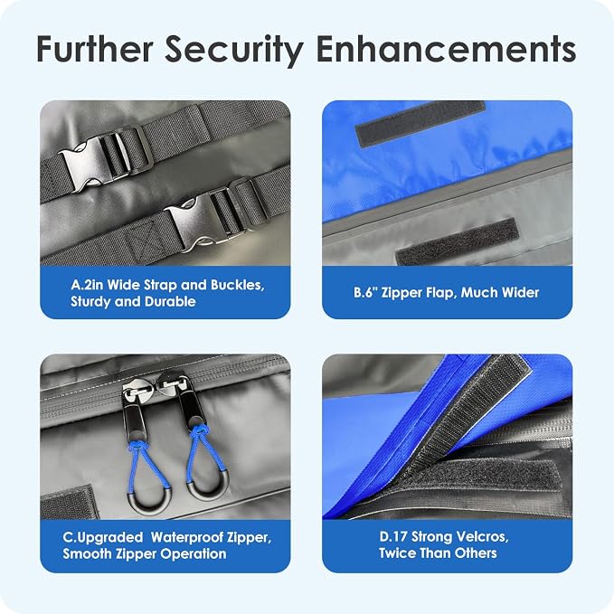 Car Rooftop Cargo Carrier Bag 15-20 Cubic Feet(15Cu.Ft-Blue) - Image 3