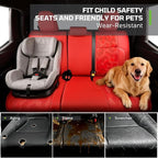 Car Seat Covers Fit for Toyota Tacoma 2024-2026 Double/Crew Cab,Red | Custom Faux Leather Full Set,Waterproof & Wear-Resistant Seat Cover,Fits Tacoma 4th Gen SR,SR5,TRD Sport,TRD Off-Road,Limited - Image 6