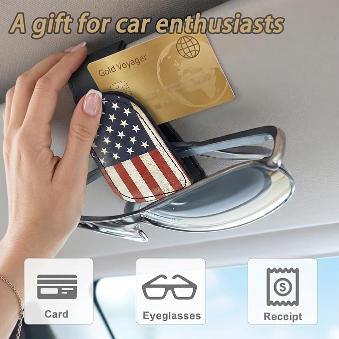 Rose Wolf Car Sunglasses Holder Universal Magnetic Visor Accessories | Floral Wolf Cars Accessories Leather Glasses Clip for Sun Visor Eyeglass Hanger Organizer for Women and Men Gifts Decor - Image 3