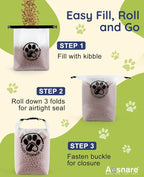 Pet Food Storage Bag for Travel - Transparent Leak-Proof Dog Food Container with Roll-Top Closure, Keeps Kibble Fresh for Camping Trip, Dog Boarding, Weekend Getaways (14 Cups+bowl) - Image 5