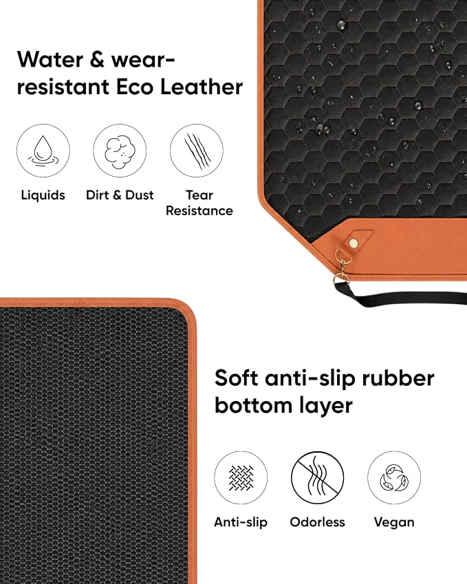 Kick Mat Back Seat Protector - Car Back Seat Cover for Kids Feet - Waterproof & Sturdy Protector for Upholstery from Dirt, Mud, Scratches and Stain (Hexy 2 pcs) - Image 6