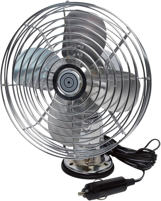 RoadPro RP-1179 Car Fan, Heavy Duty, 12V, Metal, 7.5" by RoadPro