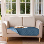 gogobunny 100% Double-Sided Waterproof Dog Bed Cover Pet Blanket Sofa Couch Furniture Protector for Puppy Large Dog Cat, Reversible (32x53 Inch (Pack of 1), Dark Blue/Light Blue) - Image 2