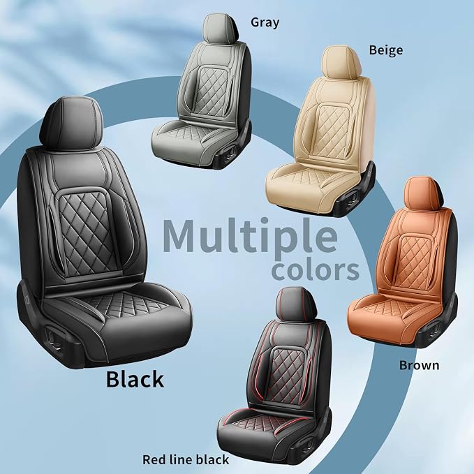 Fit Land Cruiser Premium Leather Car Seat Covers for Toyota Land Cruiser 2000-2025 2026 - Waterproof，Breathable，All-Weather Seat Cushion Protecto & Airbag Compatible, 2 Front Seat Brown - Image 7