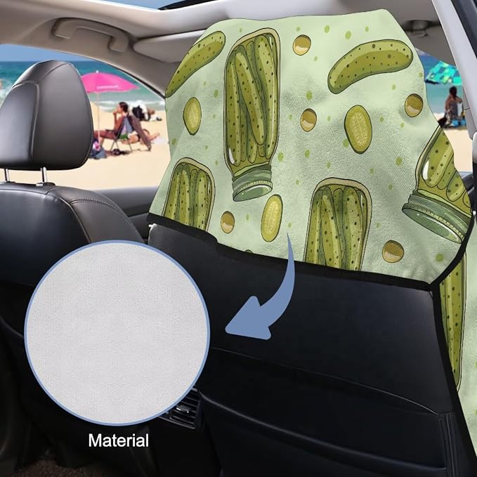 SEANATIVE Funny Pickles Print Ultra-Breathable Car Seat Towel Cover Sweatproof Automotive Towel - Fast Drying Sweat Towels for Workout, Running & Outdoor Adventures - Image 6