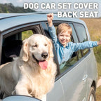 Dog Car Seat Cover for Back Seat, 60/40 Split with Armrest Access | 52" Wide • Water-Resistant Oxford • Non-Slip Backing • Black • Family Cars, Compact SUVs & Compact MPVs - Image 9