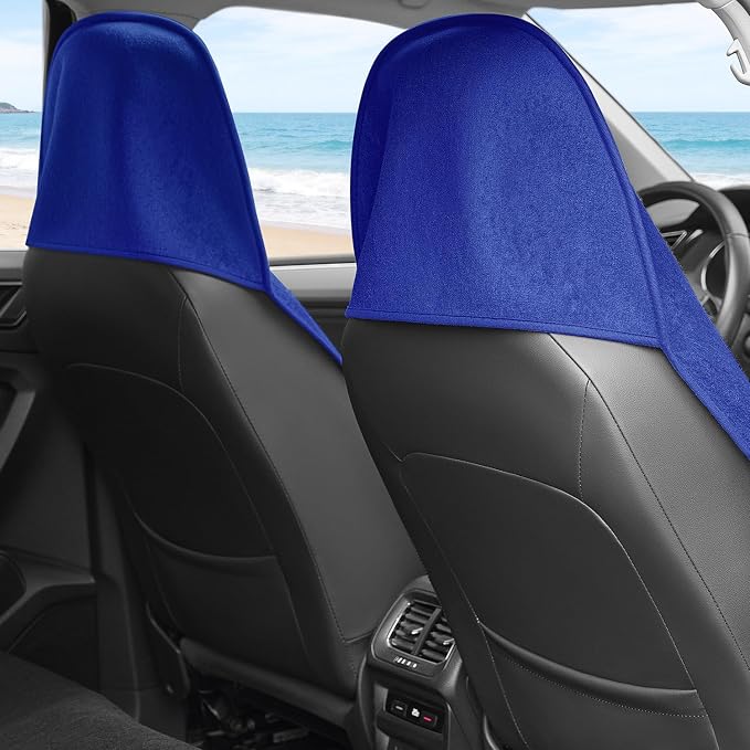 Waterproof 2 Pack Car Seat Cover Universal Fits Car Sweat Towel for Trucks SUV Van Royal Blue Car Seat Protector Sweat Proof Protector Cloth Seats - Image 2