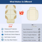 Sinvitron Car Seat Protector for Kids, Anti-Slip Thick Padding, Seat Mark Protection, 2 Storage Pockets for Toys & Snacks, Universal Fit for Most Vehicles (White, 2 Pack) - Image 4