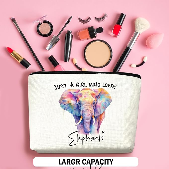 Elephant Gifts for Women Makeup Bag, Elephant Stuff Cosmetic Bag | Travel Organizer Bags, Elephants Lovers Makeup Pouch, Christmas Birthday Animal Lovers Gifts for Women Girls Friends Daughter - Image 4