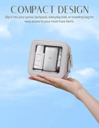 Clear Makeup Case Toiletry Bag Travel Medium Clear Cosmetic Bag with Zipper, Make Up Bag Organizer Traveling TSA Approved Transparent Bag Car for Essentials, Mini & Medium, Beige Grey - Image 8