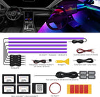 Acrylic Interior Car LED Strip Light with Wireless APP, RGB 10 in 1 with 175 inches 593 LEDs Fiber Optic Ambient Lighting Kits, 16 Million Colors Sound Active Function Car Neon Lights - Image 2