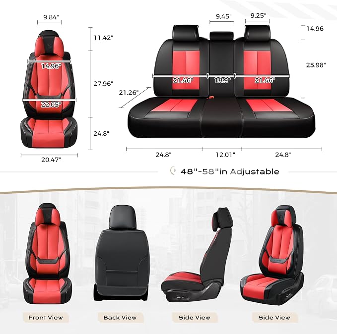 Coverado Car Seat Covers, Seat Covers for Cars, Waterproof Leather Auto Seat Protectors, Leather Car Seat Cushion, Car Interiors Accessories Universal Fit for Most Cars - Image 6