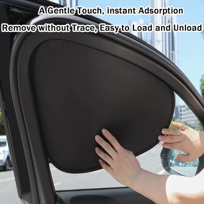 Car Window Sun Shade 4 Pack, Static Cling Side Window Sunshade, UV Protection Privacy Cover, Universal Fit for Car SUV Truck - Image 3