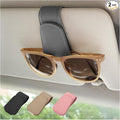 Magnetic Leather Car Sunglass Holder, Visor Sunglasses Holder Clip, 2 Pack | Suitable for Different Size Eyeglasses, Easy Opreation, Car Organziation Accessories by Ompellus