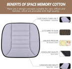 MYFAMIREA Car Seat Cushion Pad 1.2" Thick Comfort Seat Protector for Car Driver Seat Office Chair Home Use Memory Foam Seat Cushion with Non Slip Bottom, 20'' x 18.5'', Gray - Image 2