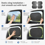 Car Window Shade for Baby -Glare Shield and UV Rays Protection for Your Child, Car Shades for Side Windows 4-Pack-19 X 12" Window Shade (Black 4 pcs) - Image 9